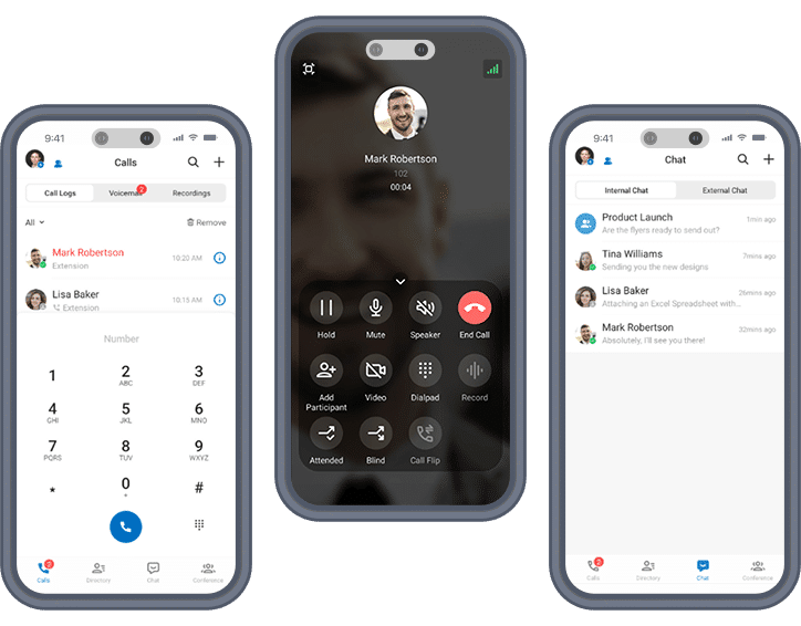 4Voice Connect Mobile App, available for iPhone, Android, Windows and MacOS
